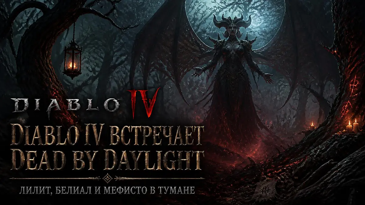 Diablo IV Dead by Daylight — Лилит в облике убийцы The Artist в тумане